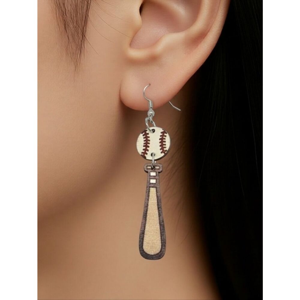 Baseball Bat Earrings Sports Mom Sister Team Jewelry MLB Fan Women's Jewelry New
